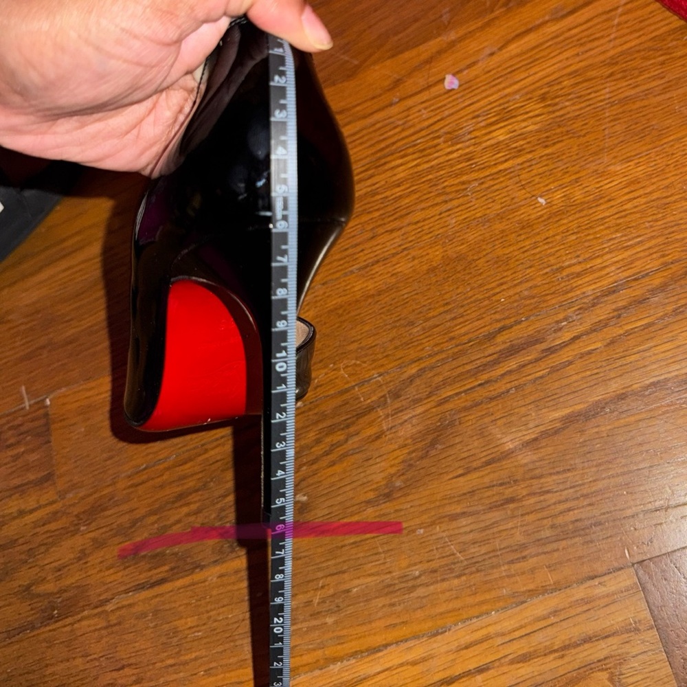 Christian Louboutin Black Iriza patent sexy formal homecoming date gala 100 mm - Picture 6 of 9